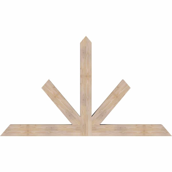 Ekena Millwork Saratoga Smooth Timber Gable Bracket, Douglas Fir, 84"W x 49"H x 5 1/2"D x 5 1/2"F, 14/12 Pitch GBW084X49X0606SAR00SDF - main